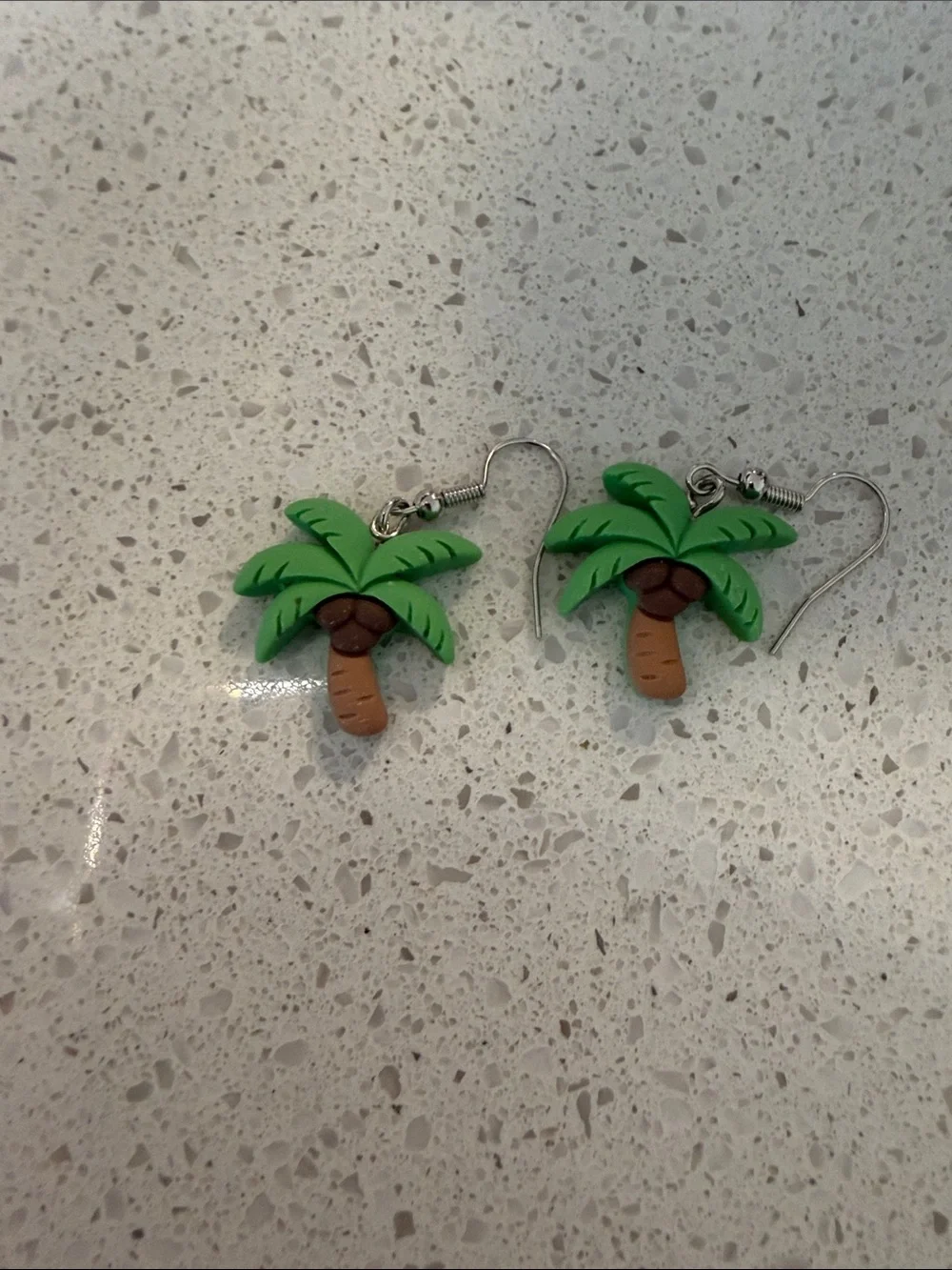 Kids Palm Tree Dangle Earrings - Green
